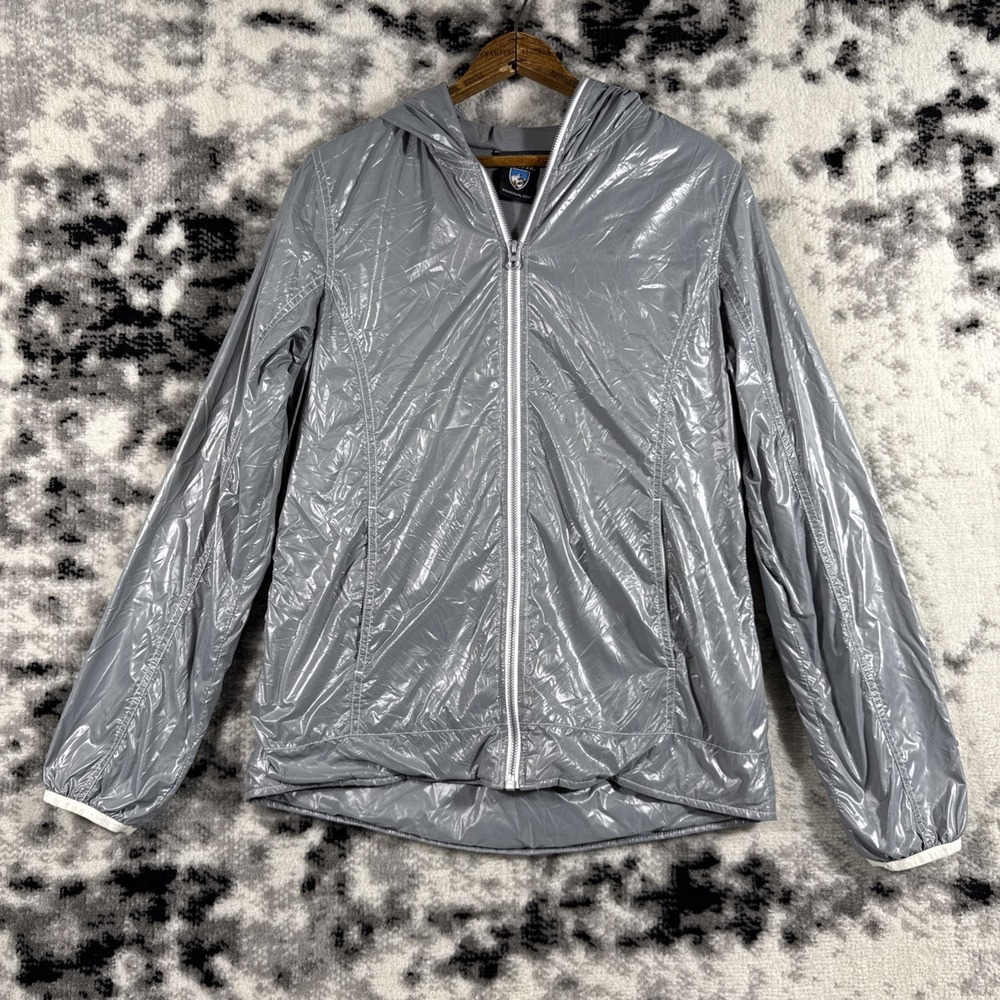 Kuhl Primaloft Pertex Jacket Womens Size Small‎ Gray Full Zip Hooded Outdoors